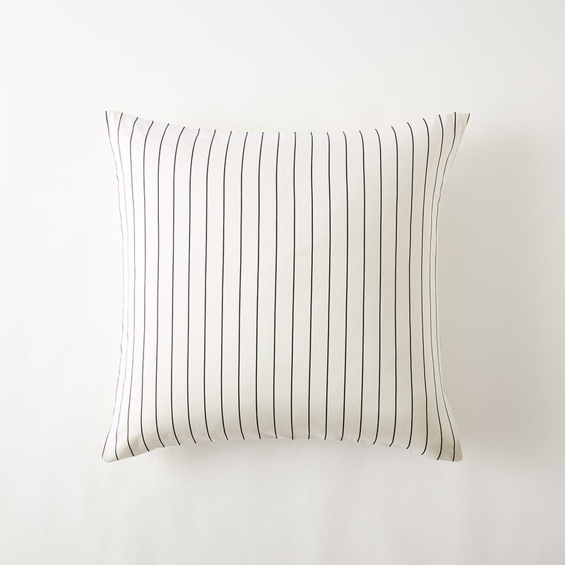 350TC Bamboo Cotton Coconut & Onyx Stripe European Pillowcase