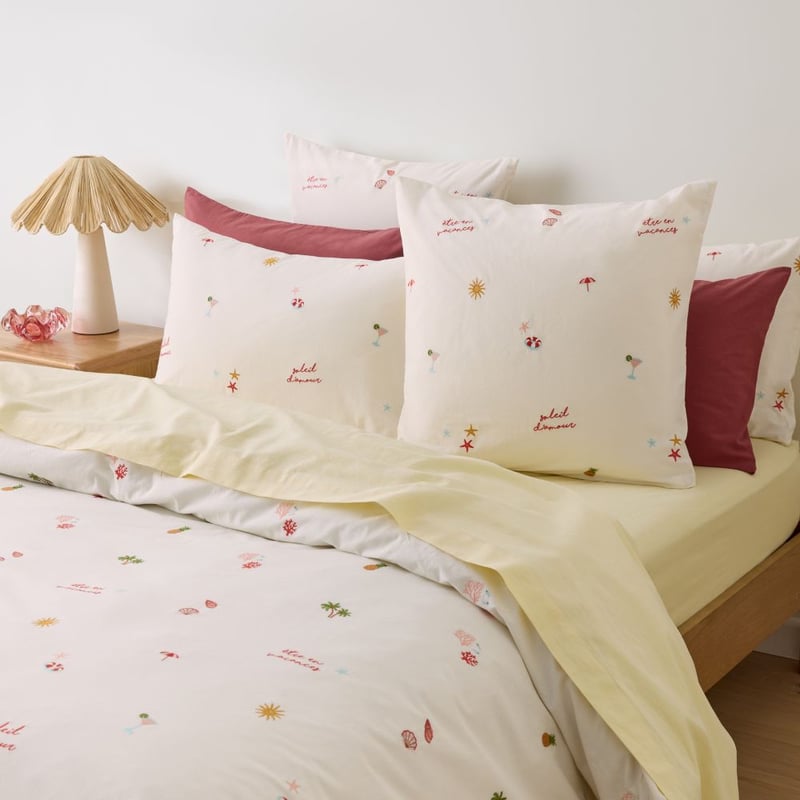 Summer Vacation White & Multi Pillowcases