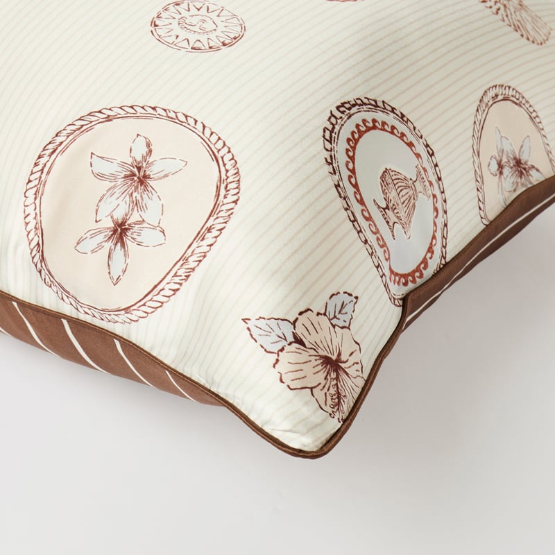 Pure Silk Natural & Chocolate Island Drift Pillowcase
