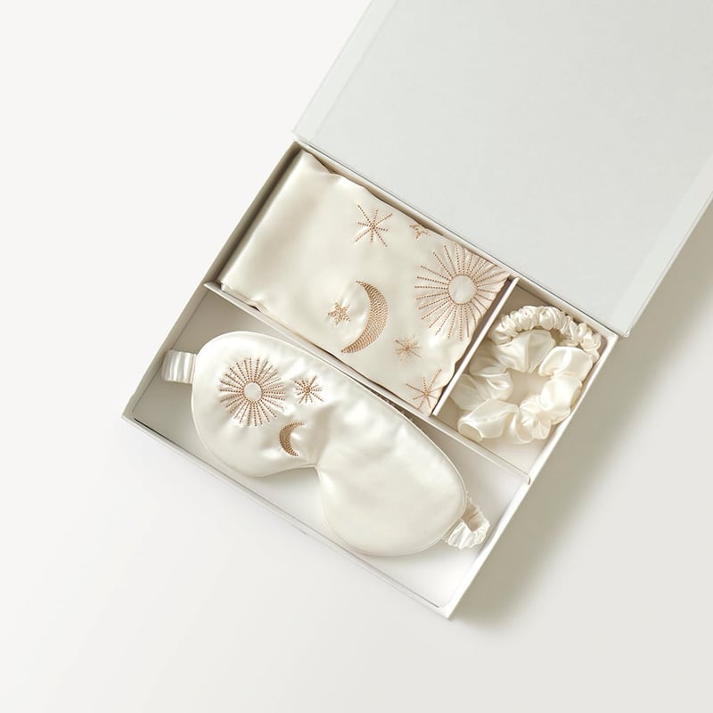 Pure Silk Embroidered Celestial Printed Gift Set 