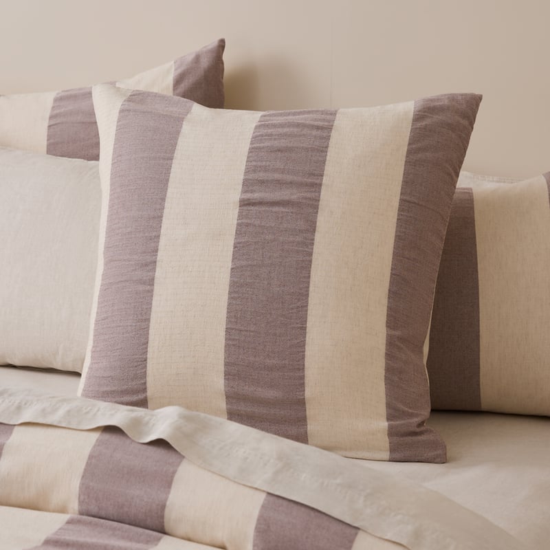 Atlas Natural & Raisin Stripe Pillowcases