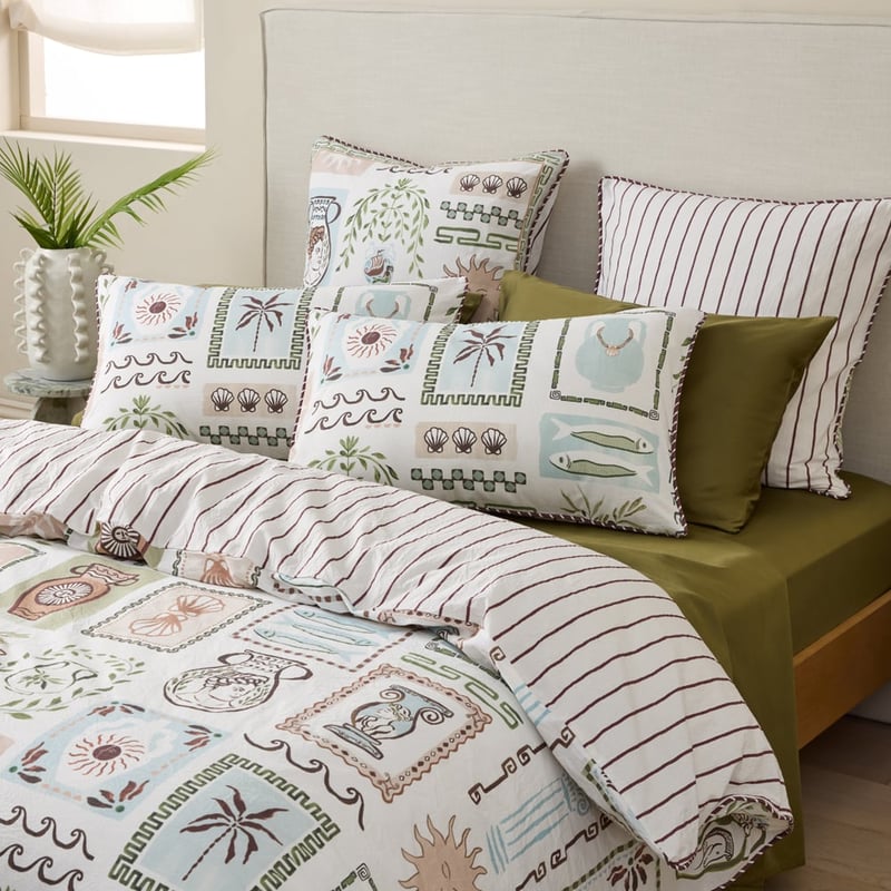 Kora Stonewashed Cotton White Quilt Cover Set + Separates 