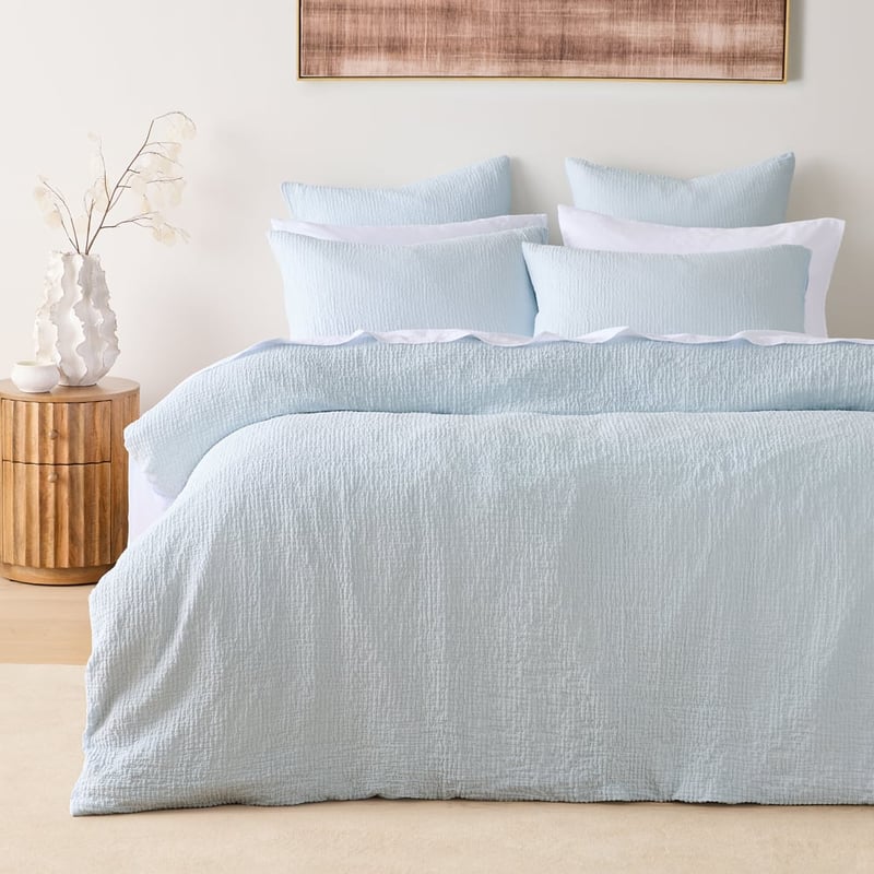 Aspen Ice Blue Quilt Cover Set + Separates