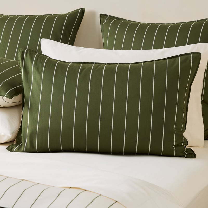 Bayes Chive Stripe Quilt Cover Set