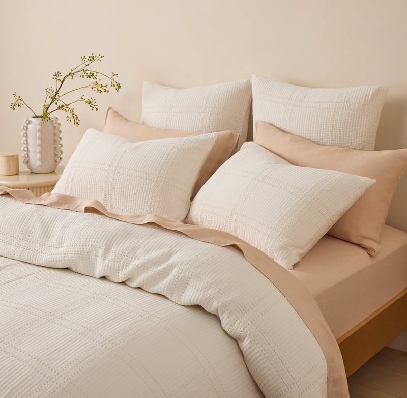 Claudette Natural Quilt Cover Set + Separates