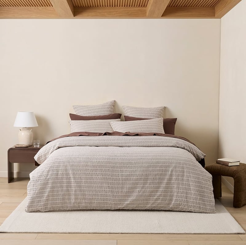 San Remo Chocolate Quilt Cover Set + Separates