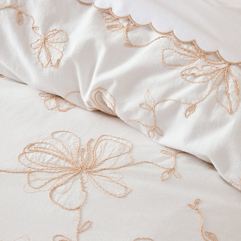 Eleni Embroidered White Pillowcases
