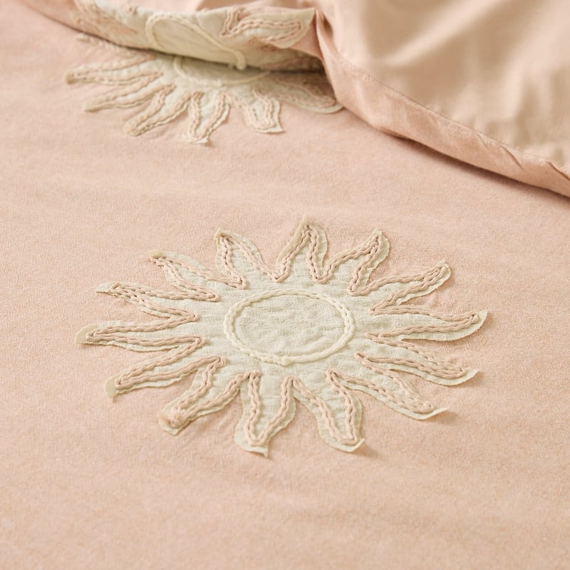 Helios Terracotta Embroidered Quilt Cover Set + Separates