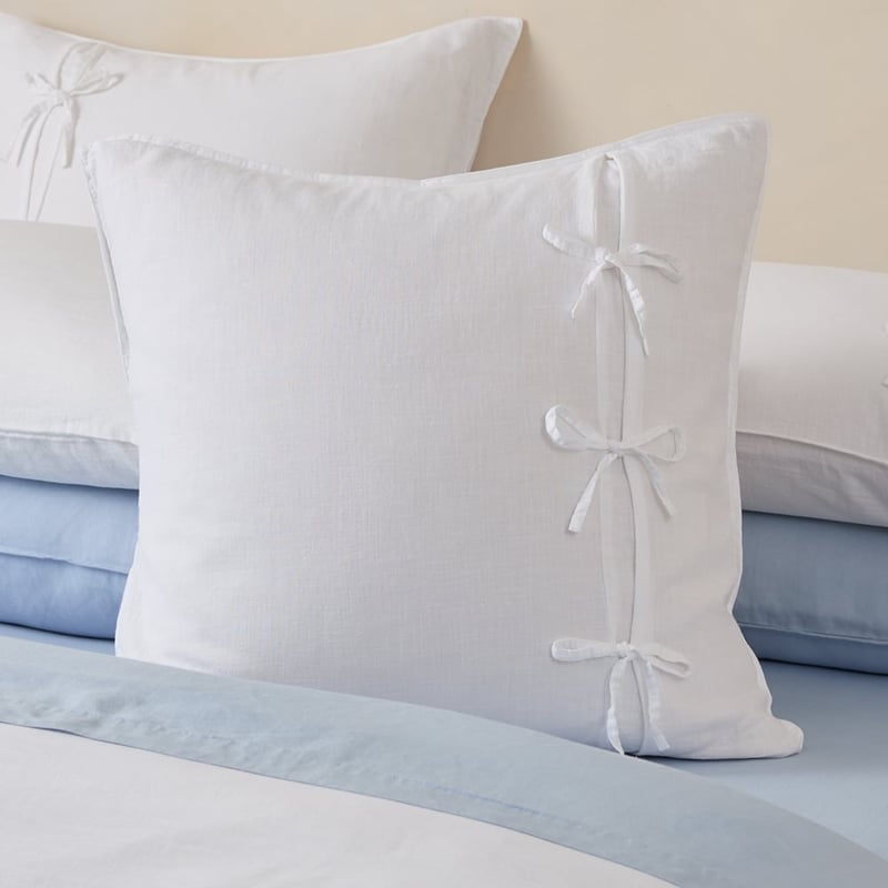 Elisa White Bow Quilt Cover Set + Separates