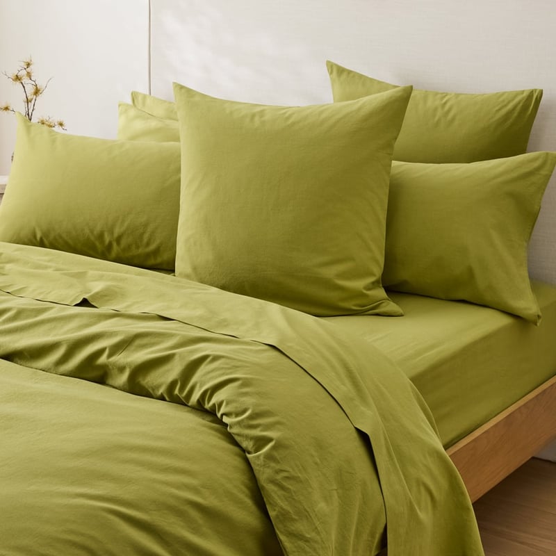 Stonewashed Cotton Bayleaf Quilt Cover Separates