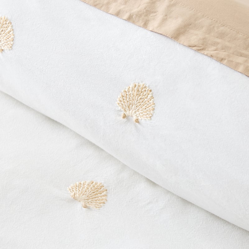 Havana White Shell Embroidered Quilt Cover Set + Separates