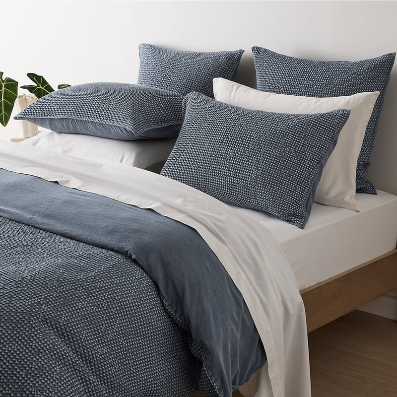 Denver Denim Waffle Quilt Cover Set + Separates
