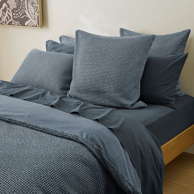 Denver Denim Waffle Quilt Cover Set + Separates