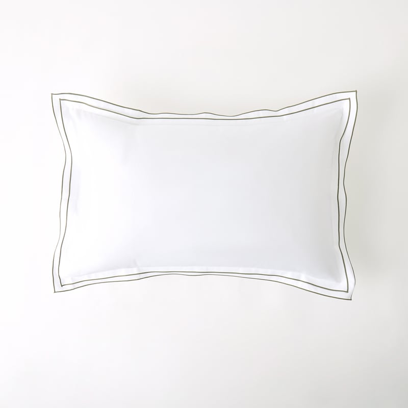 Egyptian Cotton White & Green Split Border Quilt Cover Set + Separates