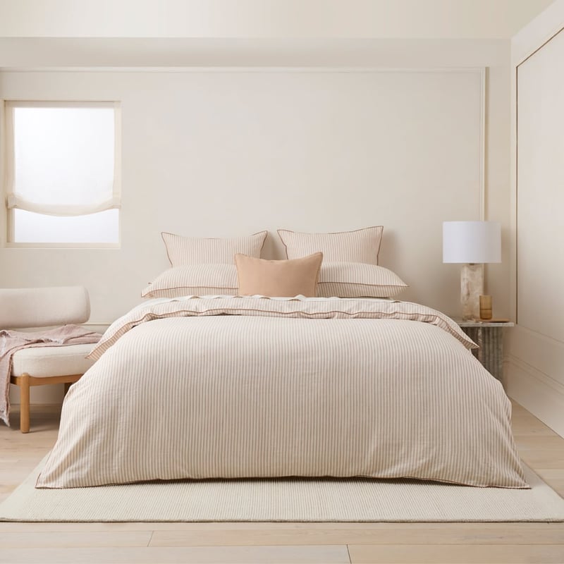Sasha Stripe Brown Sugar Quilt Cover Set + Separates 