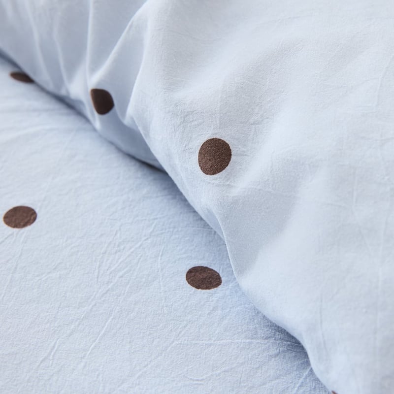 Stonewashed Cotton Coast & Chocolate Spot Quilt Cover Separates