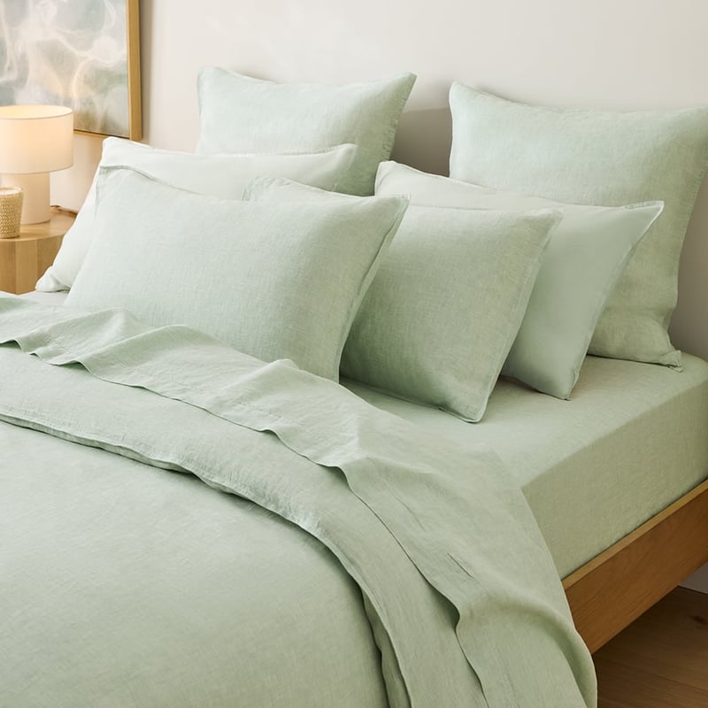 Vintage Washed Linen Mineral Quilt Cover Separates