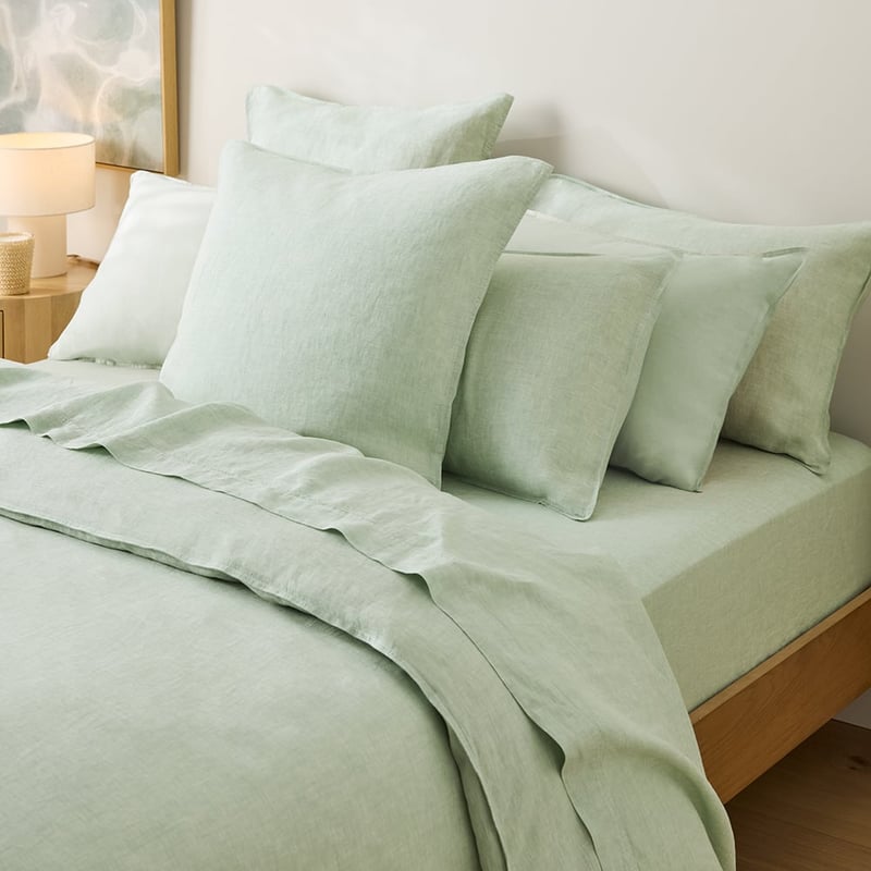 Vintage Washed Linen Mineral Quilt Cover Separates