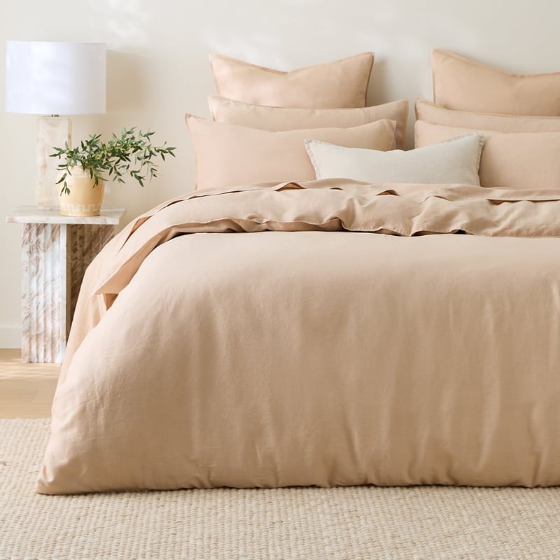 Vintage Washed Linen Macadamia Quilt Cover Separates