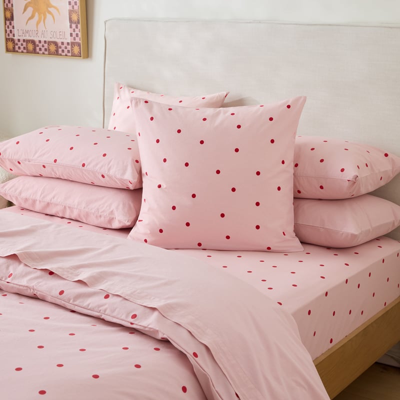 Stonewashed Cotton Peony & Salsa Spot Quilt Cover Separates