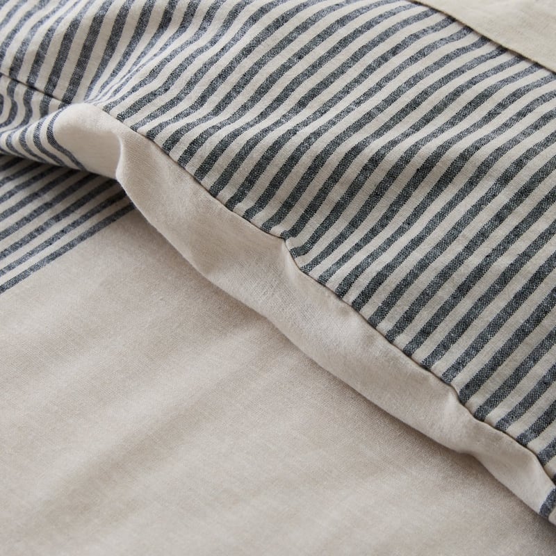 Linen Cotton Natural & Black Pillowcases