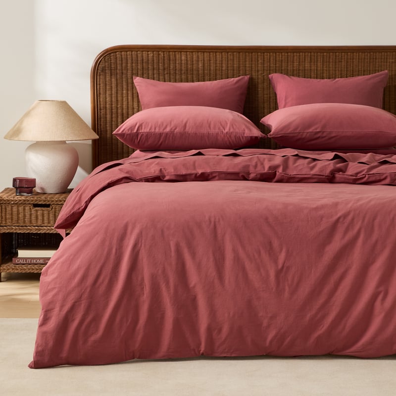 Stonewashed Cotton Redwood Quilt Cover Separates
