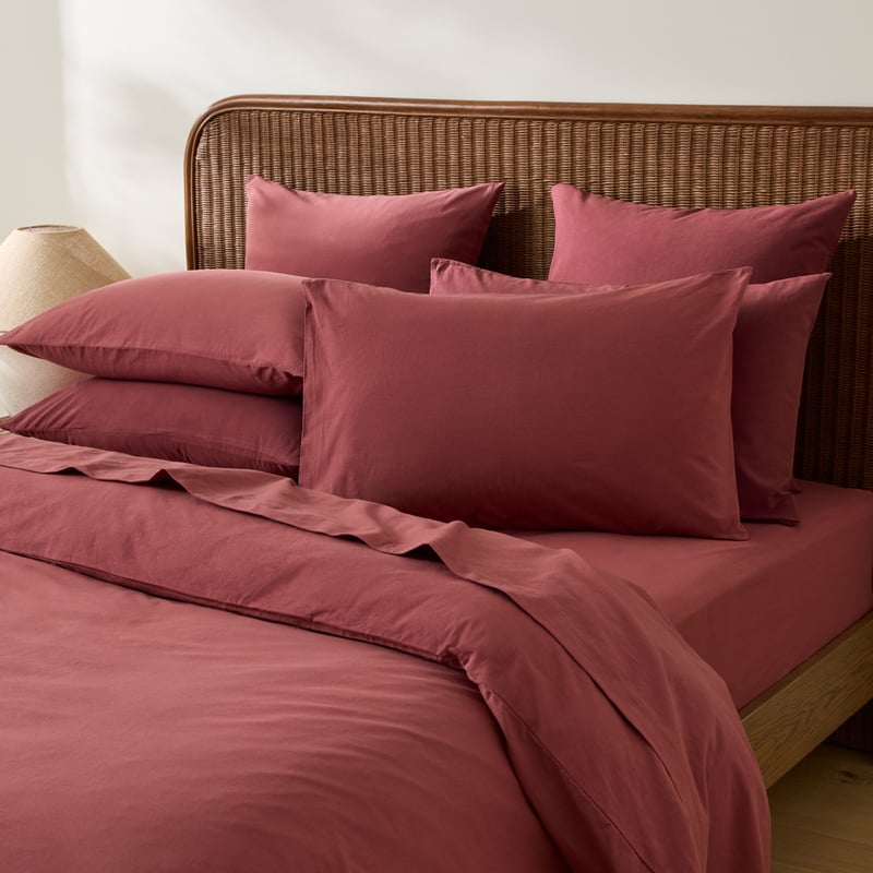 Stonewashed Cotton Redwood Pillowcases 