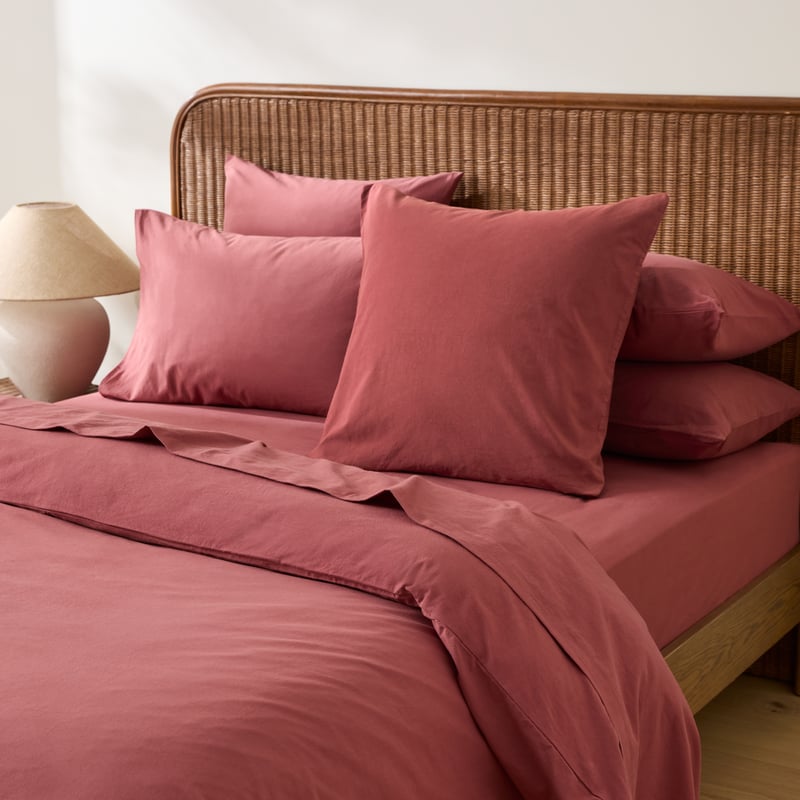 Stonewashed Cotton Redwood Pillowcases 