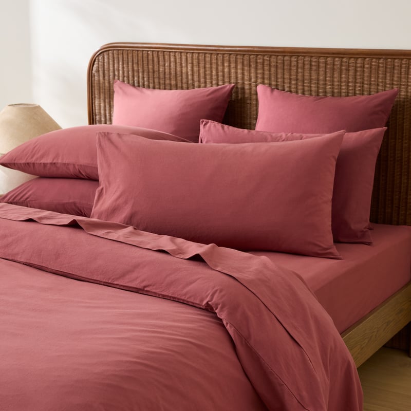 Stonewashed Cotton Redwood Pillowcases 