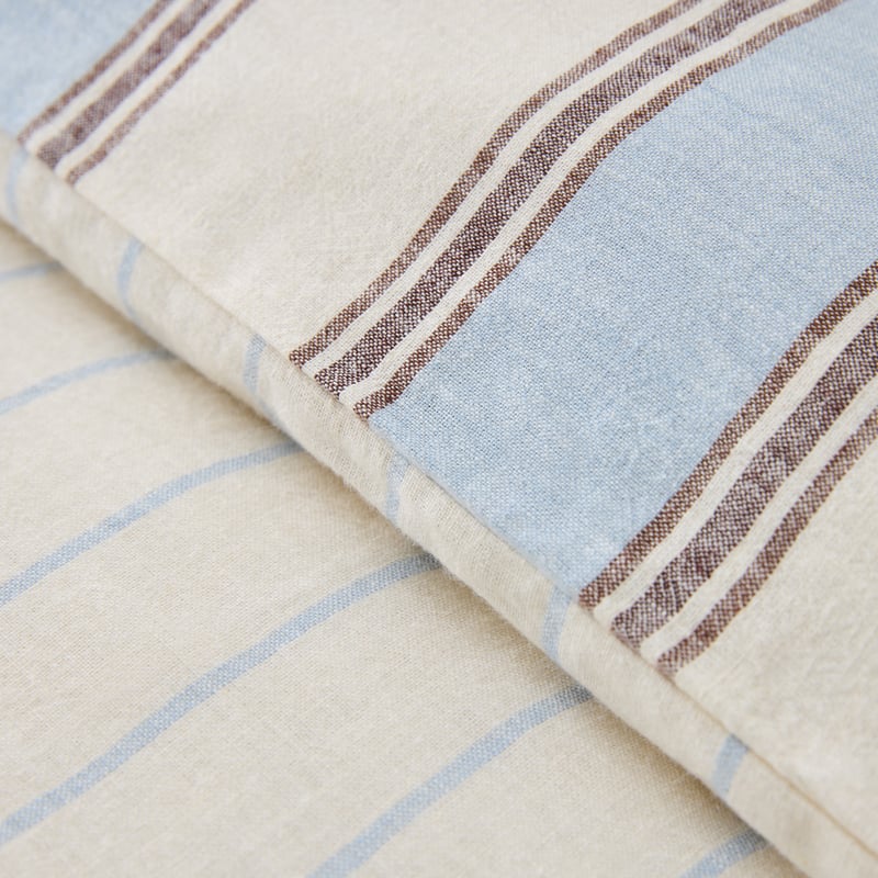 Remi Blue Stripe Linen Cotton Quilt Cover Set + Separates
