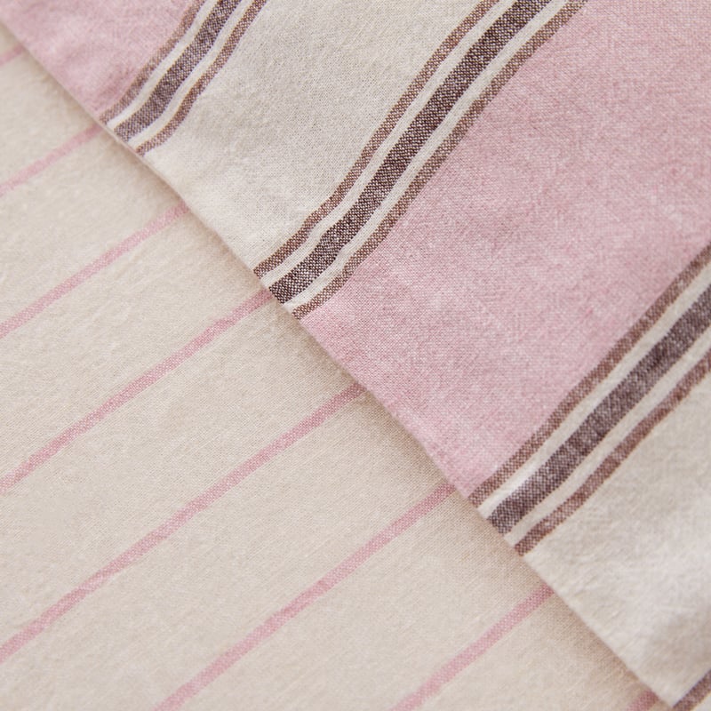 Remi Pink Stripe Linen Cotton Pillowcases