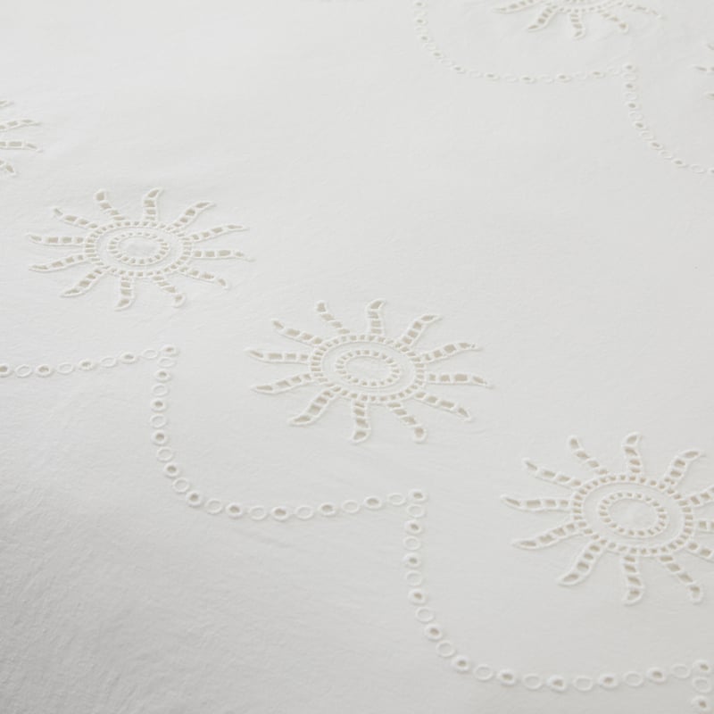 Soleil Coconut Broderie Quilt Cover Set + Separates 