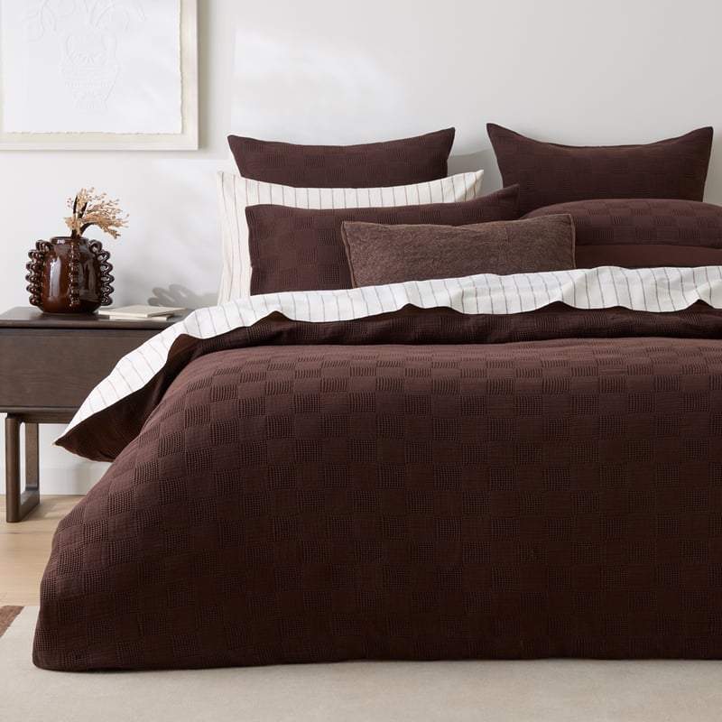 Koban Chocolate Quilt Cover Set + Separates 