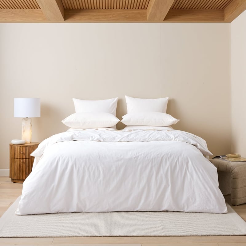 Stonewashed Cotton White Quilt Cover Separates