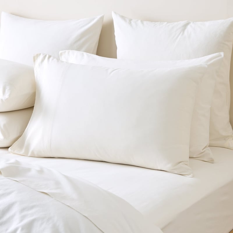 Stonewashed Cotton White Pillowcase