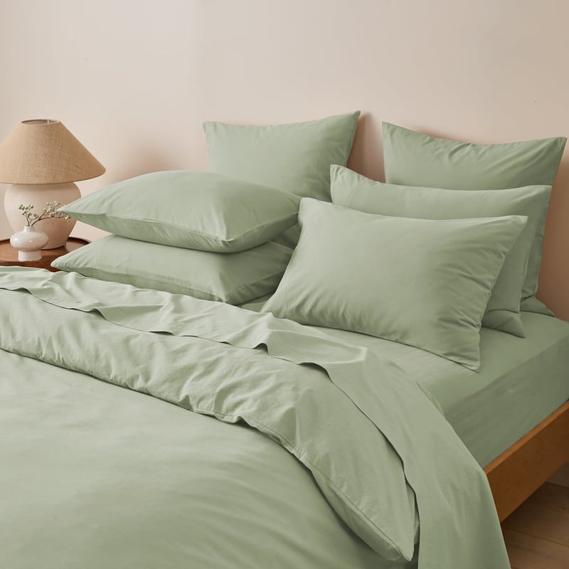 Stonewashed Cotton Gumleaf Quilt Cover Separates