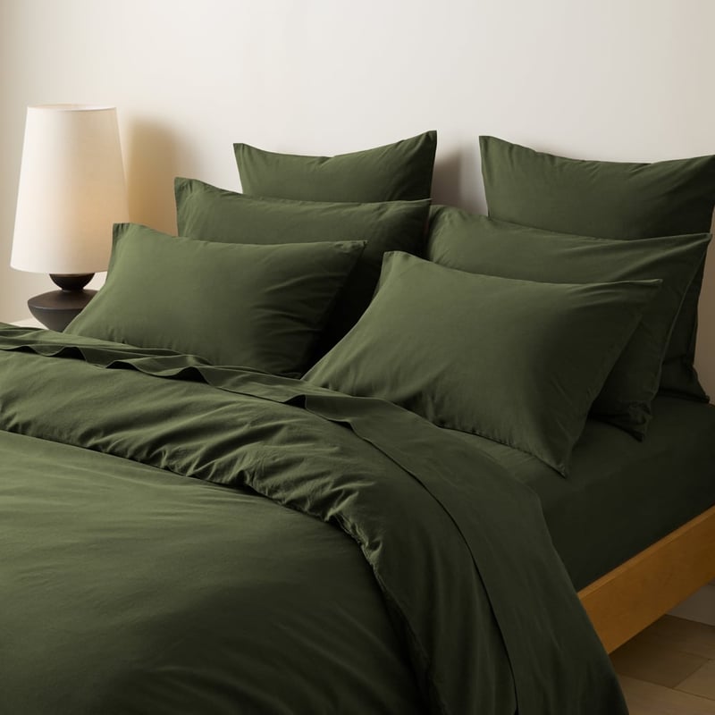 Stonewashed Cotton Basil Quilt Cover Separates