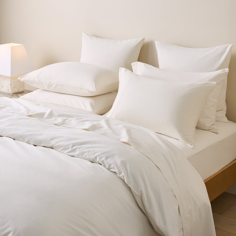 Stonewashed Cotton Coconut Quilt Cover Separates