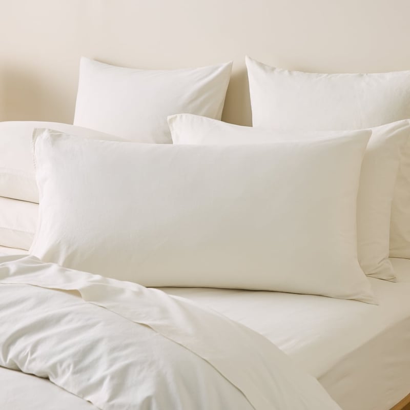 Stonewashed Cotton Coconut Pillowcases
