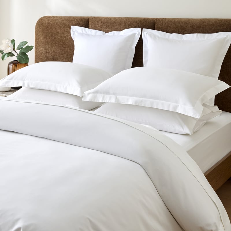 600TC Bamboo Cotton White Quilt Cover Separates
