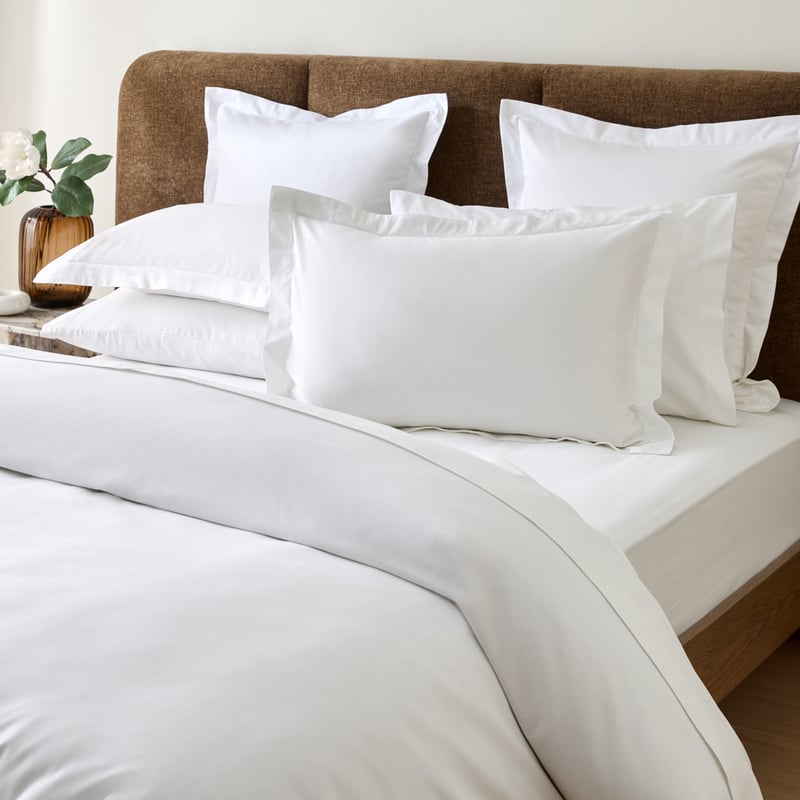 600TC Bamboo Cotton White Quilt Cover Separates