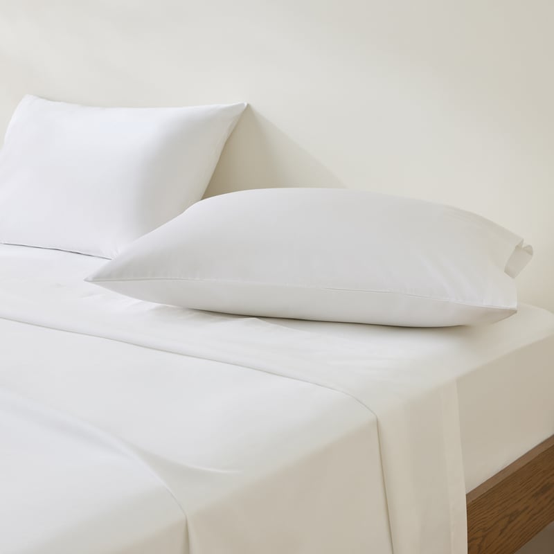 600TC Bamboo Cotton White Sheet Separates