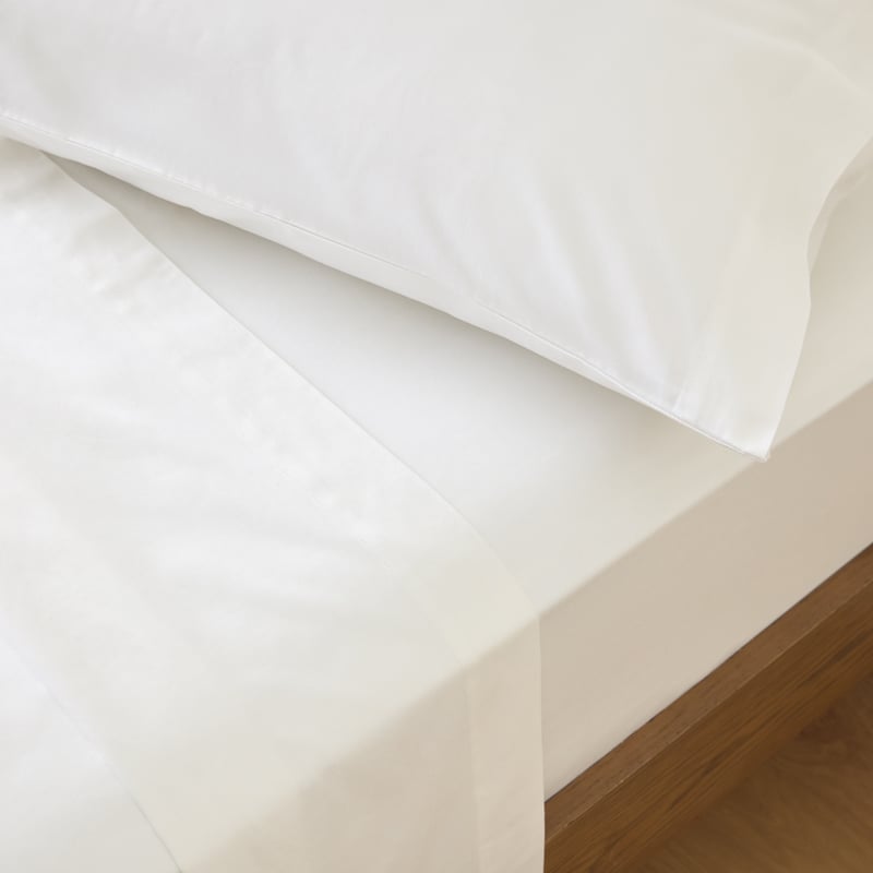600TC Bamboo Cotton White Sheet Separates