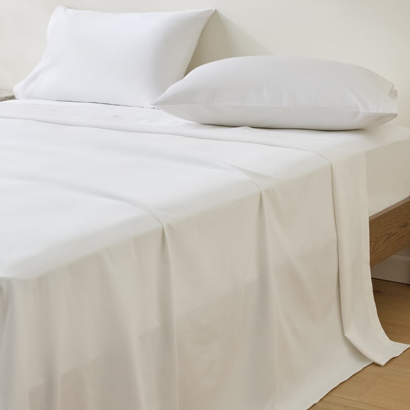 600TC Bamboo Cotton White Sheet Separates