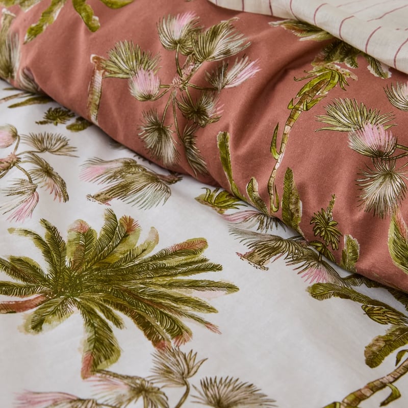 Linen Cotton Island Palm Quilt Cover Set + Separates