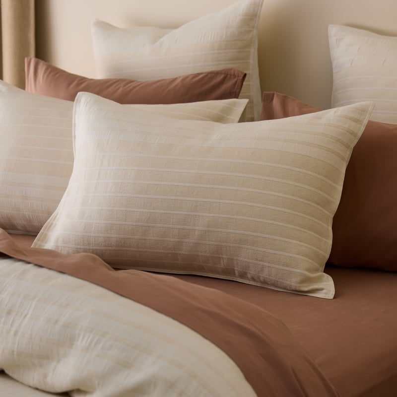 Hurley Natural Jacquard Quilt Cover Set + Separates 