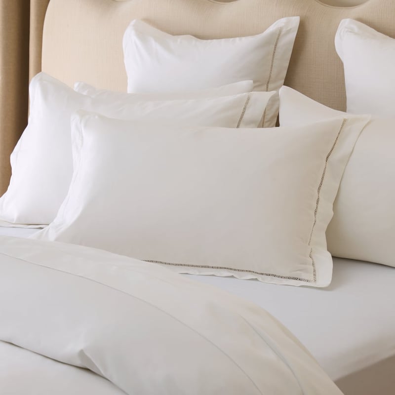 Egyptian Cotton White Ladder Embroidery Quilt Cover Set + Separates