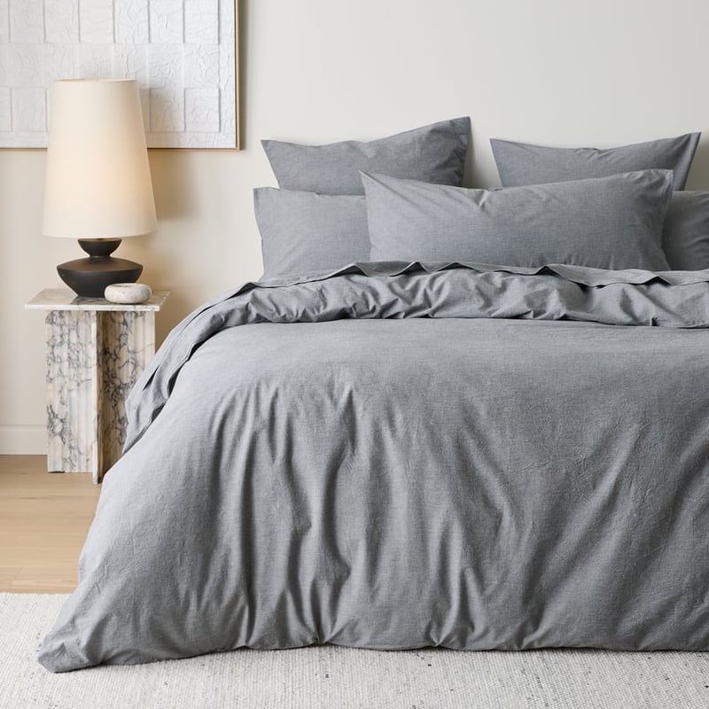 Stonewashed Cotton Salt & Pepper Quilt Cover Separates