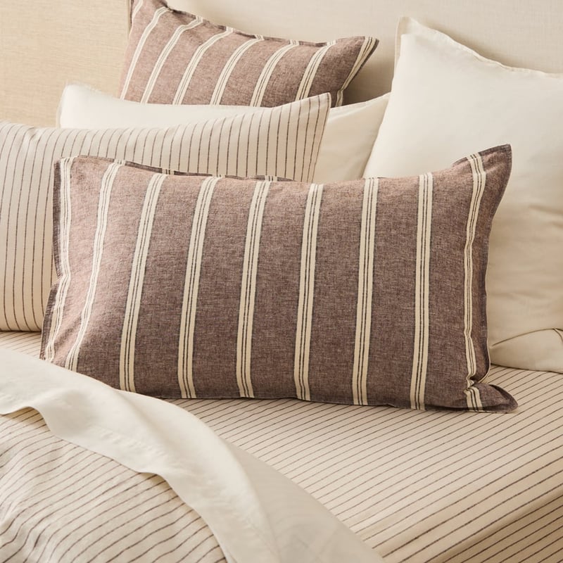 Nutmeg Stripe Linen Cotton Quilt Cover Set + Separates