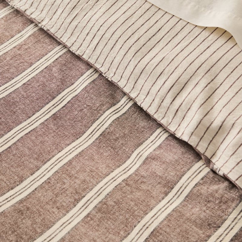 Nutmeg Stripe Linen Cotton Quilt Cover Set + Separates